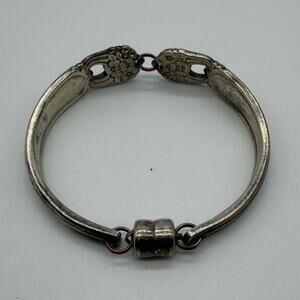 Vintage Women’s Handmade Artisan Silver Plate Spoon Silverware Bracelet